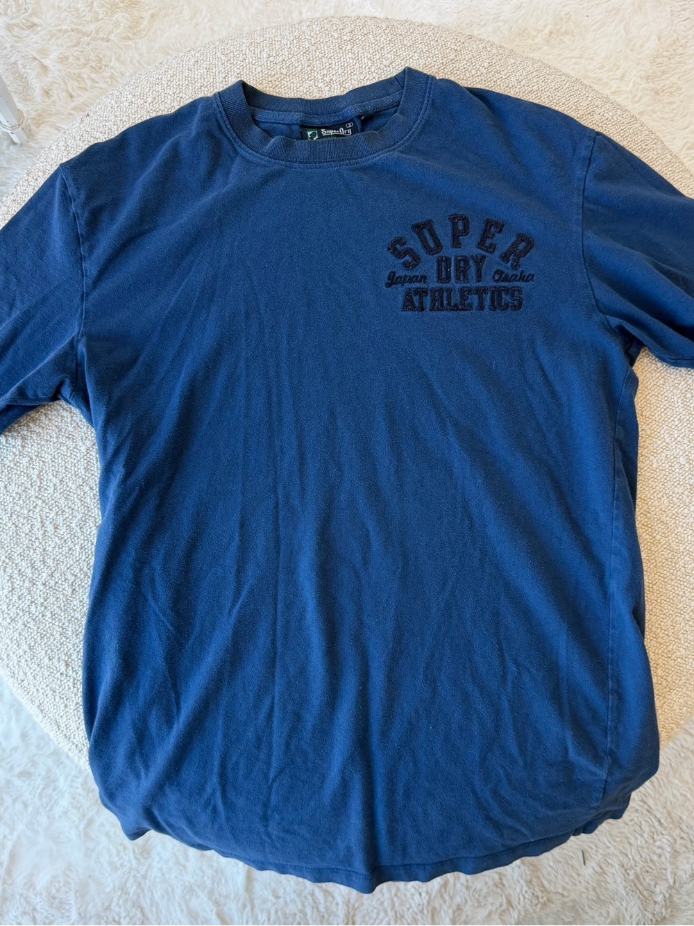 Superdry Men's Navy Short Sleeve Crewneck with Athletics Logo Size S